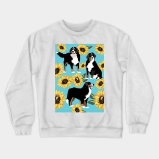 Bernese Mountain Dog and Sunflowers Crewneck Sweatshirt